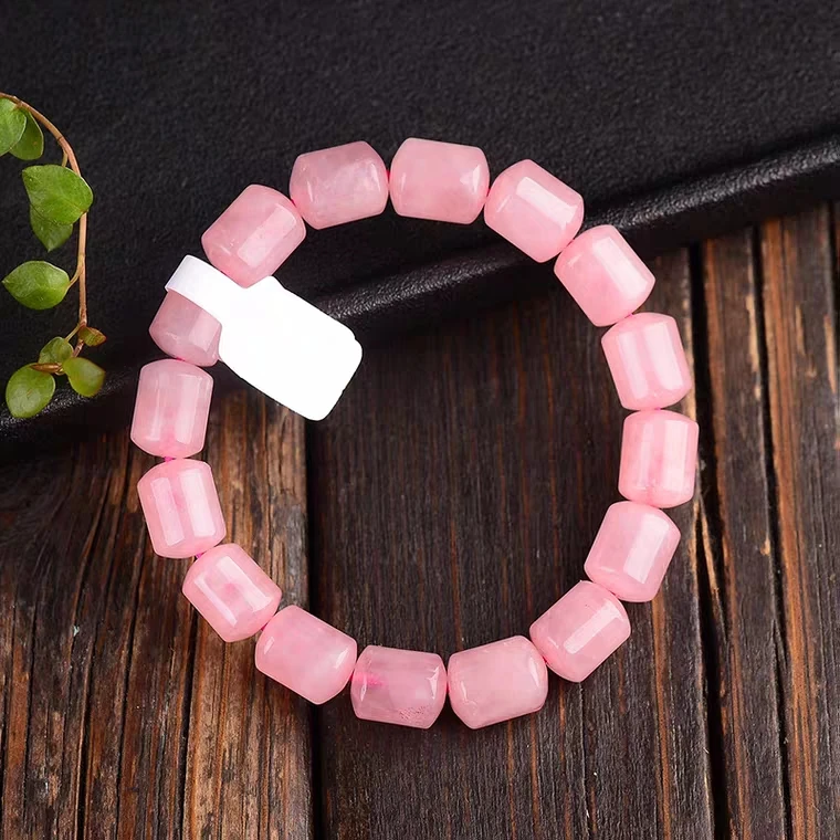 Natural Rose Quartz Pink Barrel Beads Bracelet Stretch 10x9mm Rose Quartz Beads Crystal AAAAA Drop Shipping