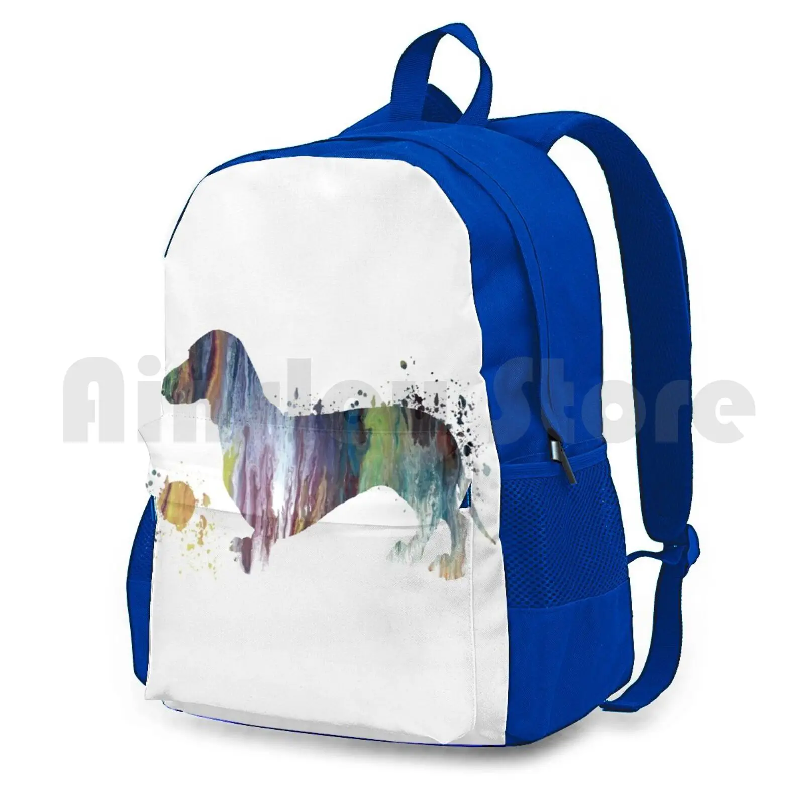 Dachshund Art Outdoor Hiking Backpack Waterproof Camping Travel Dachshund Dachshund Doxie Watercolor Water Color Dog Dogs