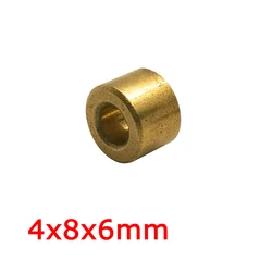 4x8x6mm Small 4mm Shaft Bronze Bush 8mm Mini Brass Bearing 6mm Cooling Motor Copper Tin Alloy Oil Sintered Bearing Bushing