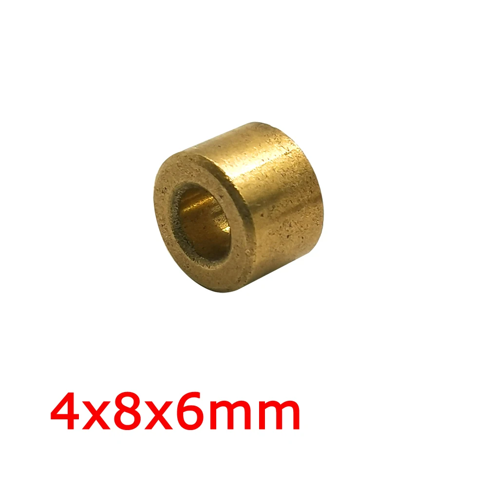 4x8x6mm Small 4mm Shaft Bronze Bush 8mm Mini Brass Bearing 6mm Cooling Motor Copper Tin Alloy Oil Sintered Bearing Bushing