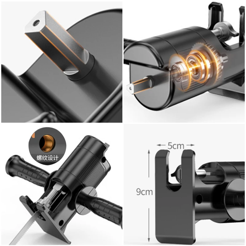 Multifunctional Reciprocating Saw Conversion Head  Metal Cutting Wood Cutting Tool Drill Attachment With 3 Blades Power Tool