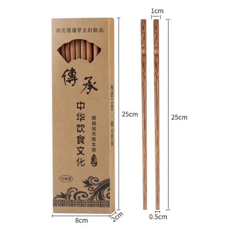 10 Pairs Natural Rosewood Chopsticks Reusable Healthy Chinese Wooden Chop Sticks Sushi Food Stick Tableware Kitchen Utensils New