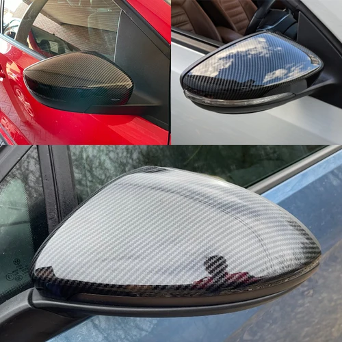 Cubierta de espejo retrovisor lateral para coche, embellecedor para VW Golf 6 Golf 5 Golf 7 CC POLO Scirocco Bora Jetta Beetle Passat Sagitar, 2 unidades