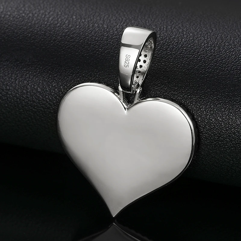 Custom Made Photo Heart Medallions Necklace & Pendant 925 Sterling Silver Jewelry For Men's Women Hip Hop Jewelry