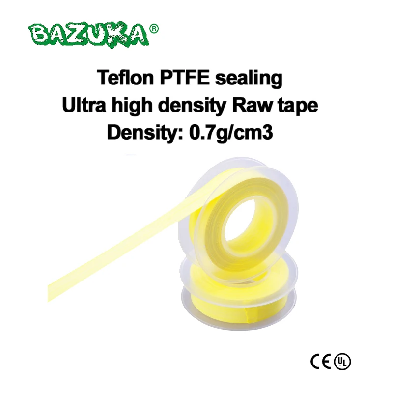 

Yellow PTFE Sealing Ultra High Density Raw Tape Diving Mountaineering