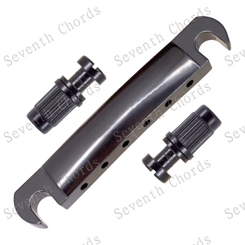 EIN Satz Rollensattel E-Gitarre Brücke Saitenhalter Zubehör Teile Musikinstrument Schwarz Kleine Bolzen & Anker – Detail 4