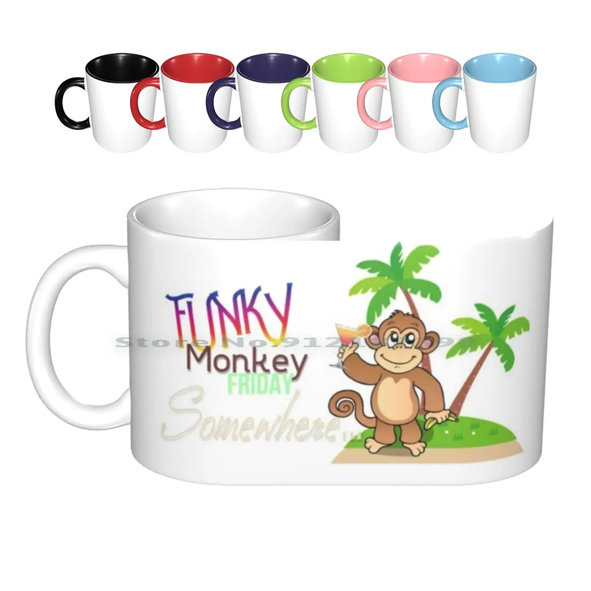 Funky Monkey Friday Ceramic Mugs Coffee Cups Milk Tea Mug Funky Monkey Friday Creative Trending Vintage Gift Bottle Cup