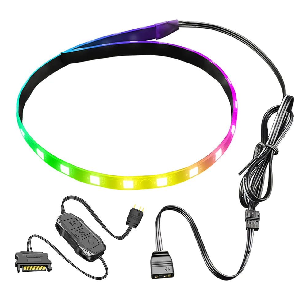 COOLMOON CM-LS40 5V ARGB PC Case LED Light Bar SATA 3PIN Desktop Computer Lamp Strip 40cm Motherboard RGB Decoration Accessory