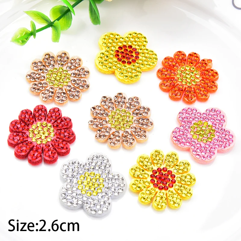 10Pcs/Lot Felt Embroidery Acrylic Rhinestone Pearl Flower Star Heart Crown Patches Bridal Appliques For Garment Decoration