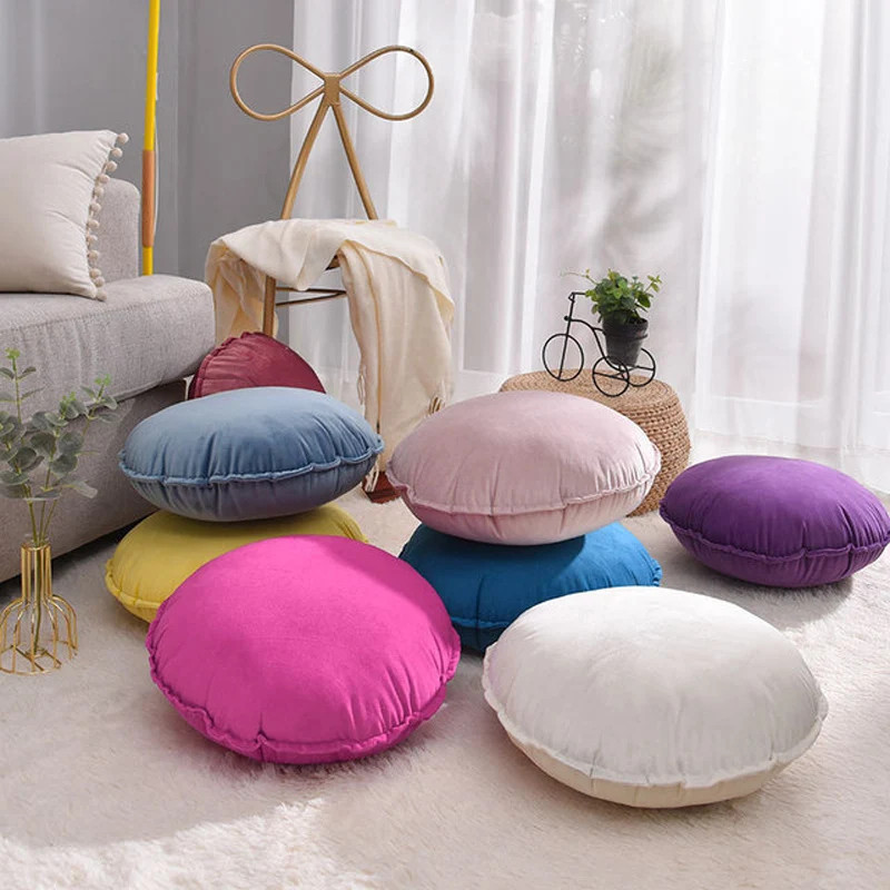 Round Velvet Cushion Covers, Pillowcase, Throw Pillow Case, Decorative Sofa Car Cushion Case, Home Cushion Cover, 45x45cm