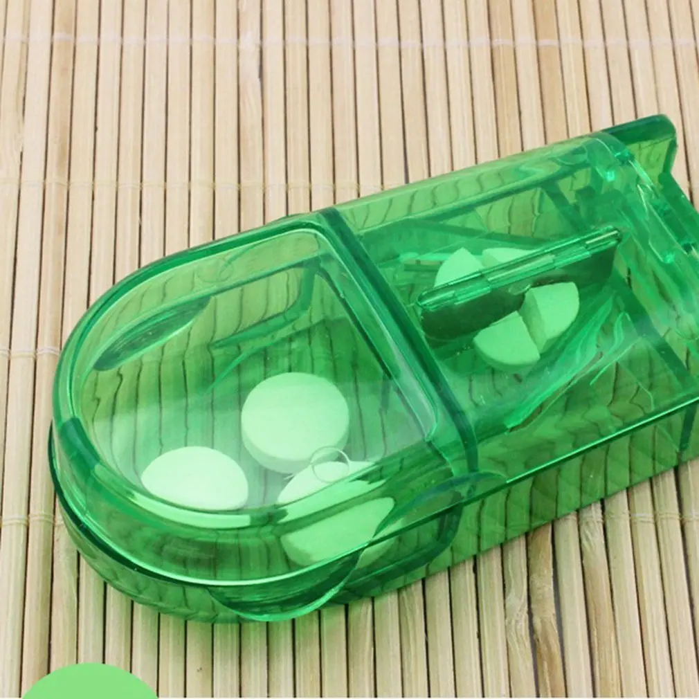 Pille Cutter Box Tragbare Bequem Medikament Box Tablet Cutter Splitter Medizin Pille Halter Pille Cutter box