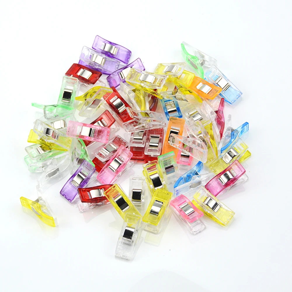 10pcs Job Foot Case Multicolor Plastic Clips 2.7*1*1.5CM Hemming Sewing Tools Accessories Sewing DIY Craft Patchwork Sewing Clip