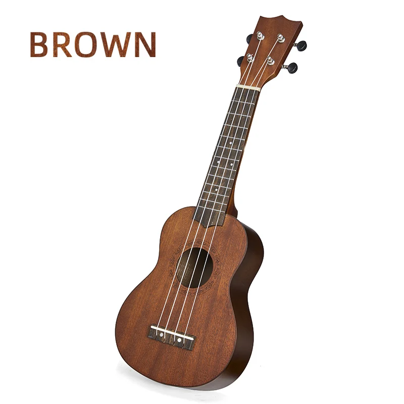 21 Inch Ukulele Soprano Beginner Ukulele Guitar Ukulele Mahogany Neck Delicate Tuning Peg 4 Strings Wood Ukulele