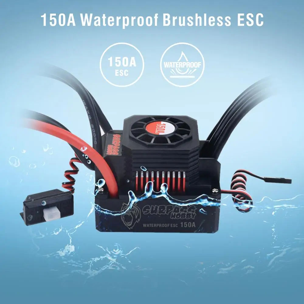 Overtreft Hobby Kk Esc Waterdichte 150a 120a 80a 60a 45a 35a 25a Borstelloze Snelheidsregelaars Voor 1/8 1/10 1/12 1/20 Rc Auto