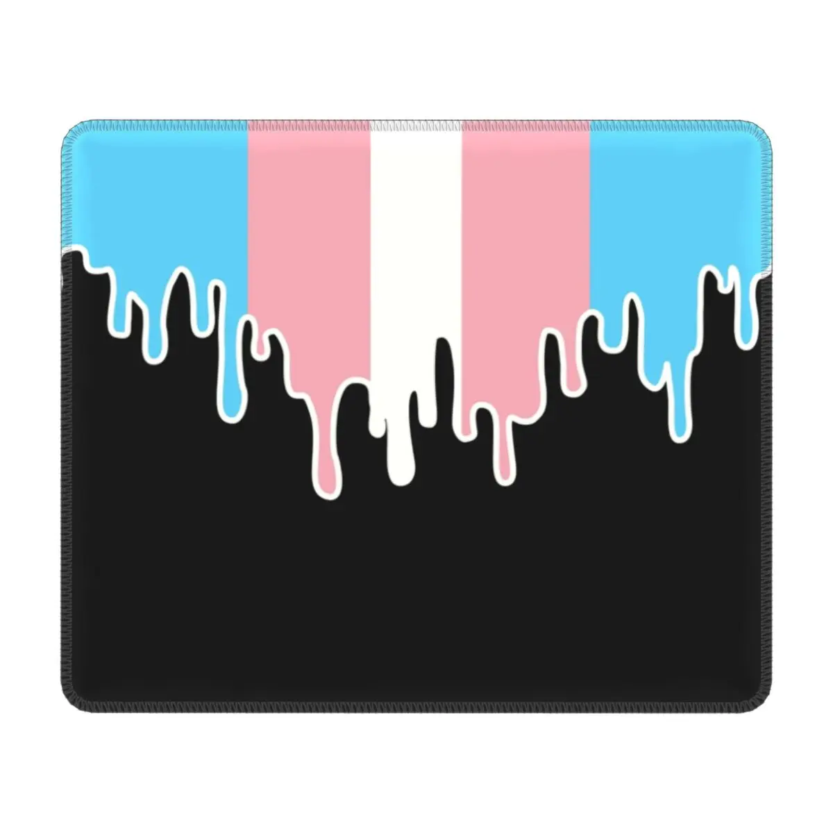 

Коврик для мыши с подставкой с флагом Trans Pride, игровой коврик для мыши с закругленными краями, Нескользящий Резиновый базовый трансгендер, ЛГБТ, офисные аксессуары