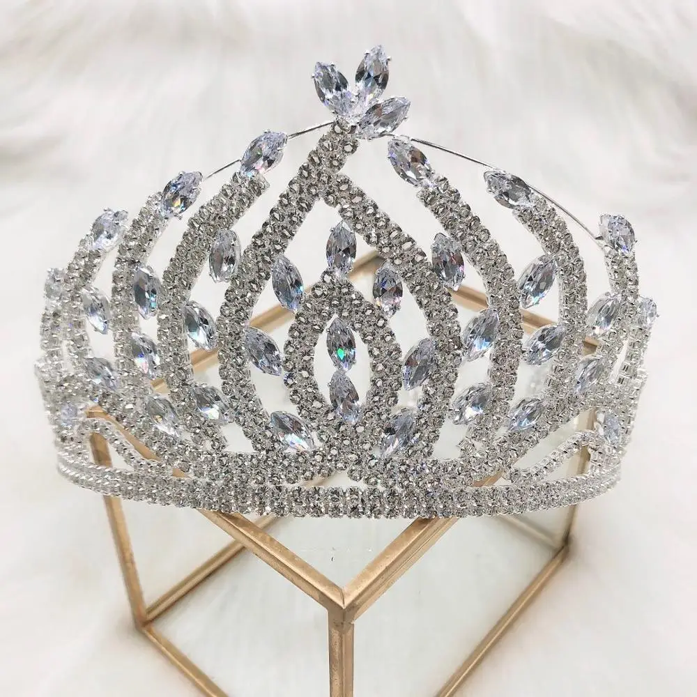 New fashion hot selling Rhinestone crown classic headdress zircon Rhinestone crown jewelry wedding birthday party