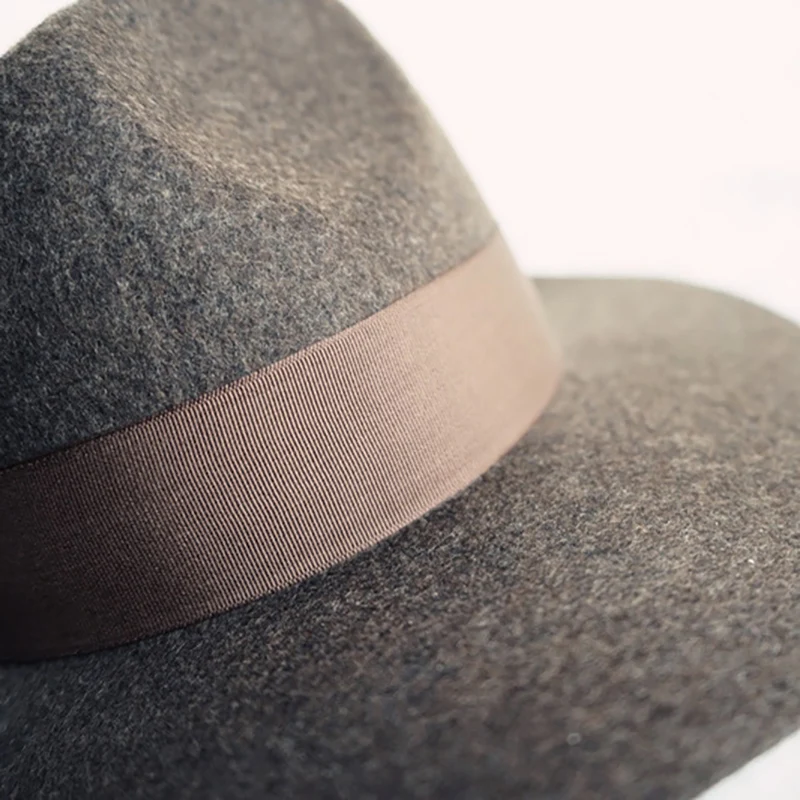 Korean Fashion Brown Panama Jazz Wool Hats For Men Women Caps Fall Winter British High-quality Retro Felt Hat Designer Style