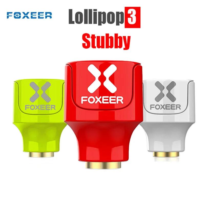 2PCS Foxeer Lollipop 3 Stubby 5.8GHz 2.5Dbi RHCP/LHCP FPV Mushroom 4.8g Antenna SMA for FPV RC Racing Drone Models