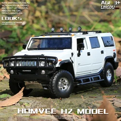 1:32 HUMMER H2 Alloy Car Model Diecast Metal Toy Off-road Vehicles Model Simulation Sound and Light Collection Children Toy Gift