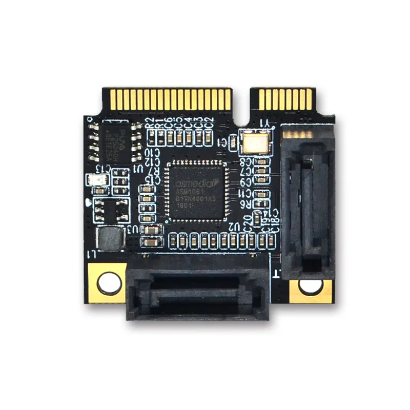 Mini PCI-E PCI Express de 2 puertos a SATA 3,0, convertidor de tarjeta de extensión de disco duro con Cable SATA para PC, ordenador, tarjetas adicionales