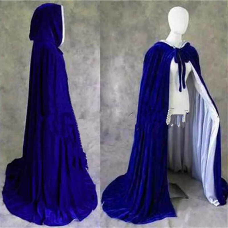 Neue Gothic Mit Kapuze Samt Mantel Gothic Wicca Robe Medieval Witchcraft Larp Cape Frauen Hochzeit Jacken Wraps Mäntel