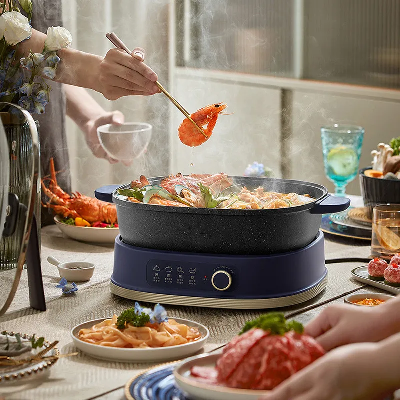 Non-stick Electric Cooking Machine 6L Multicooker 2 Flavor Hot Pot Home Appliances 220V Frying Cooking Cooker