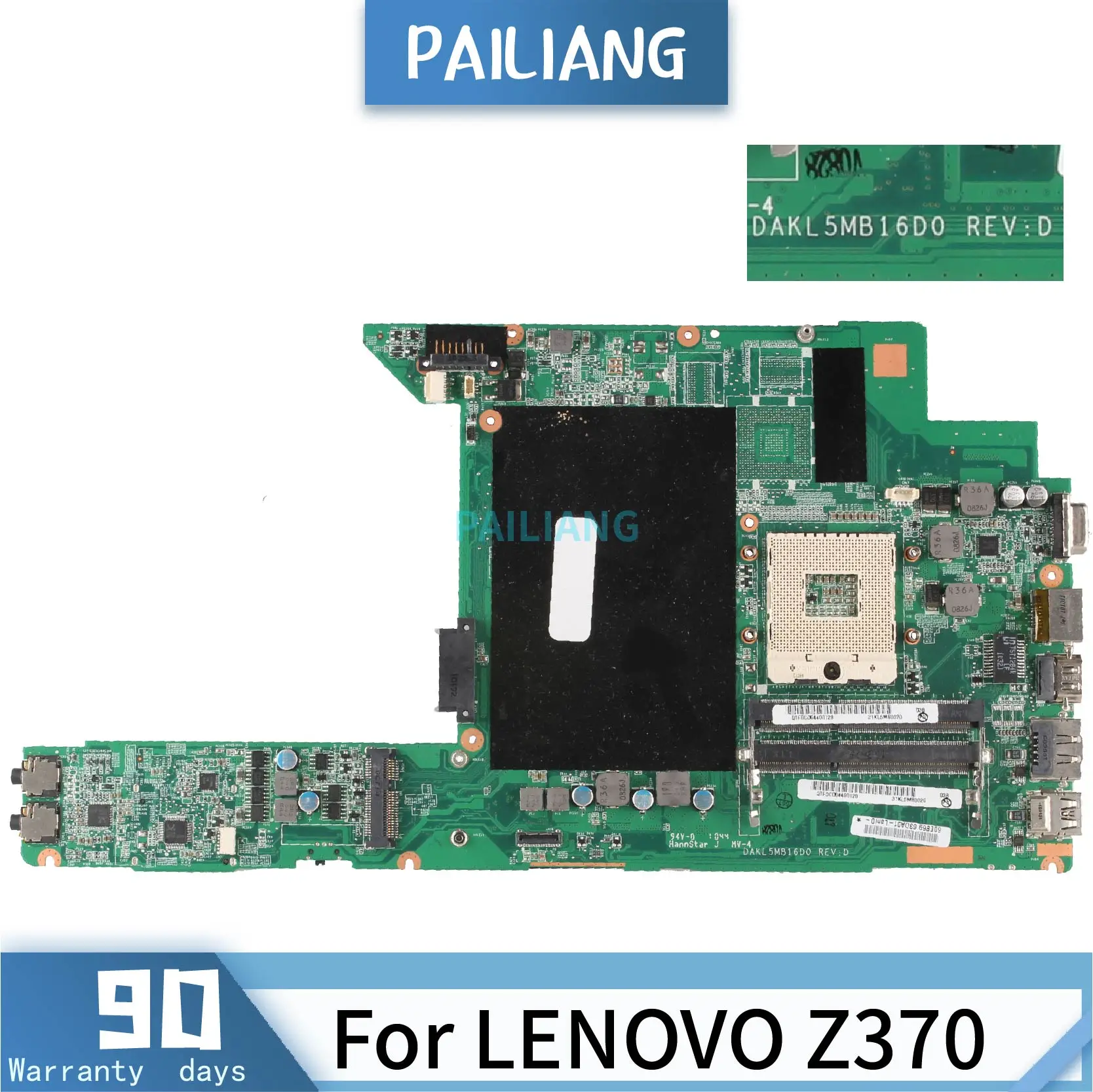 

PAILIANG Laptop motherboard For LENOVO Z370 DAKL5MB16H0 Mainboard Core HM65 TESTED DDR3