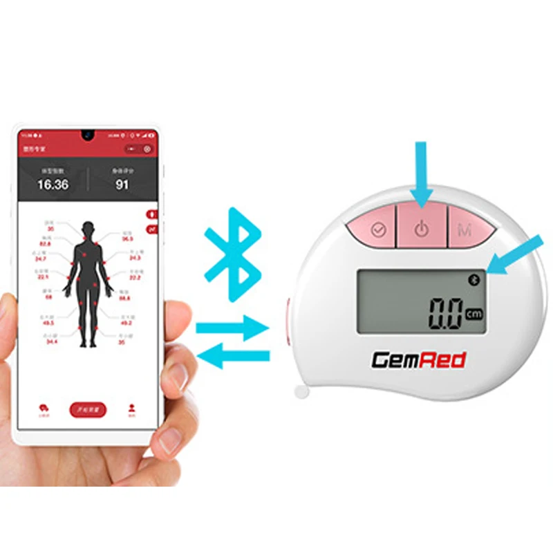 150cm Digital Body Tape with Bluetooth Mini Tape Measure LED Electronic Measure APP Body Perimeter and Linear Measure Mode