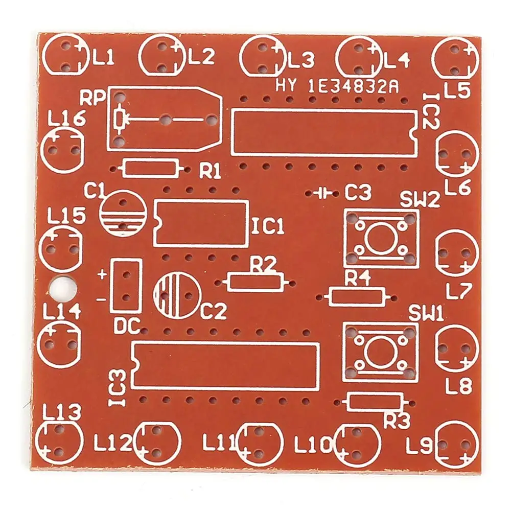 NE555+74HC595 DIY Electronic Kit 16Bit 16 Channel Light Water Flowing Lights LED Module Kit Running Light Welding Practice Board