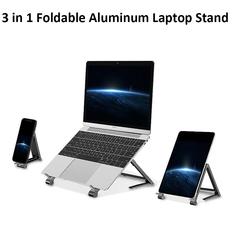 

Aluminum Laptop Stand Mobile Phone Horlder For Macbook Pro Air Soporte Notebook Mobile Tablet Holder Desk Foldable Bracket