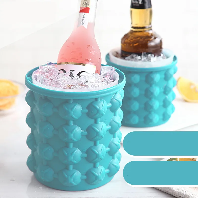 

600ml Silicone Ice Cube Maker MoldS Tray Portable Bucket Wine Ice Cooler Beer Cabinet Kitchen Tools Drinking Whiskey Freeze