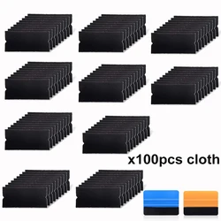 EHDIS 100pcs Vinyl Film Car Wrap Foil Fabric Felt Cloth for Carbon Fiber Hard Card Squeegee Window Tint Scraper Spare Protector