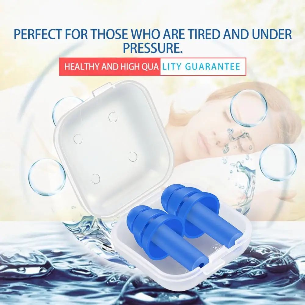 シリコン耳栓,1ペア,防水,睡眠中の耳の保護,ノイズリダクションの快適なアクセサリー