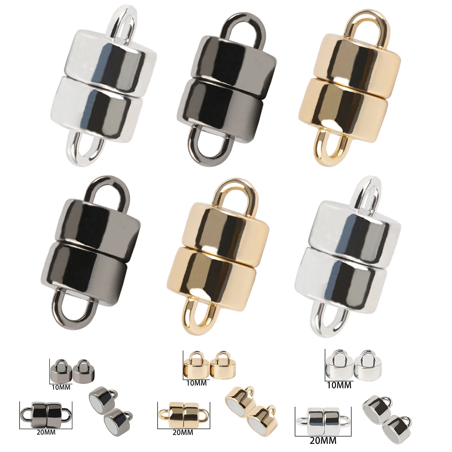 5 Sets Silver/Gold Color Stainless Steel Magnetic Clasps Connectors Handmade For Jewelry Making DIY Bracelets Necklaces Supplies