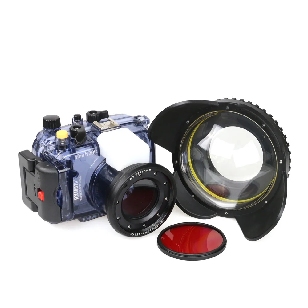 40m/130ft Waterproof Case for Sony RX100 Mark I II III IV DSC-RX100 M1 M2 M3 M4 underwater camera housing diving box cover