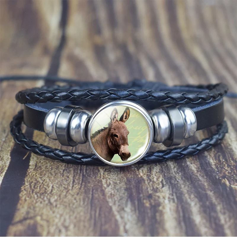 Fox Cat Rabbit Leather Bracelet Fashion Men Women Punk Bracelet Dolphin Bear Zebra Different Kinds of Animal Bracelets Jewelry