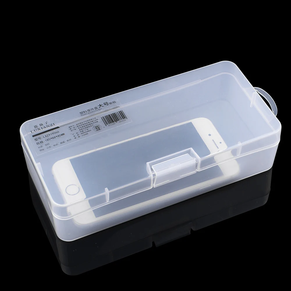 LUXIANZI Portable Plastic Storage Box For Jewelry Metal Parts Screws Hardware Tool Case Transparent Dustproof Organizer toolbox