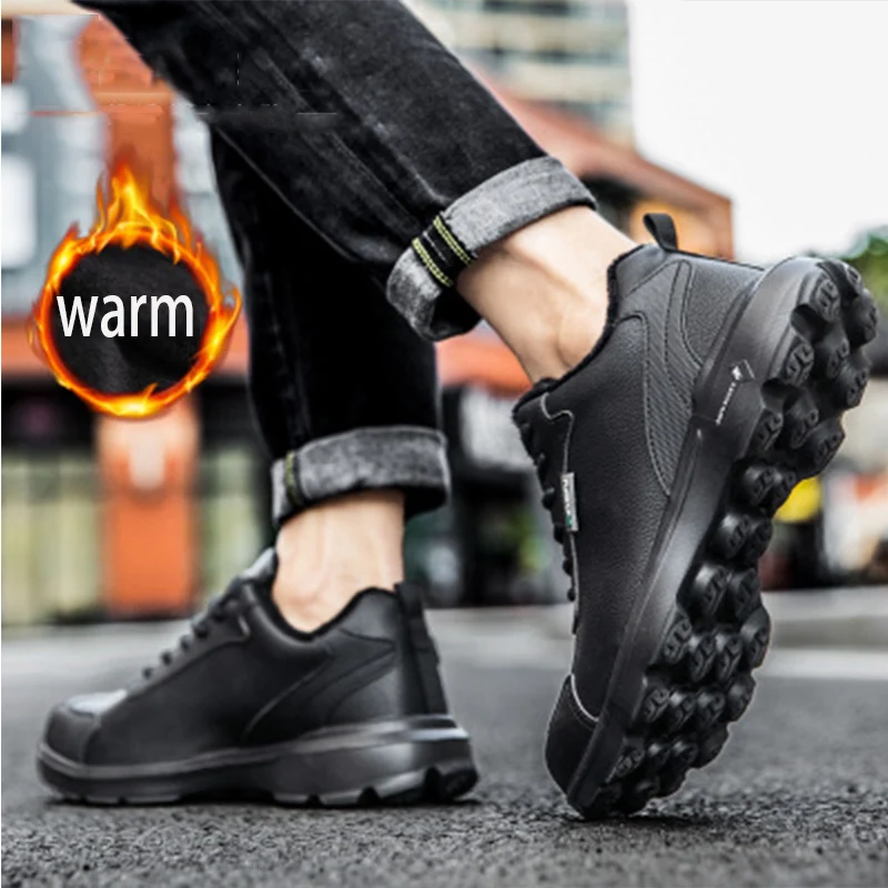 Lightweight Waterproof Men Safety Shoes Steel Toe Work Shoes For Men Anti-Smashing Construction Sneaker Reflective Casual Shoes