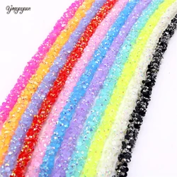 8mm resina Glitter strass tubo di corda con 2mm foro cavo paillettes rifilatura per gioielli fai da te collana braccialetto decorazione della festa nuziale