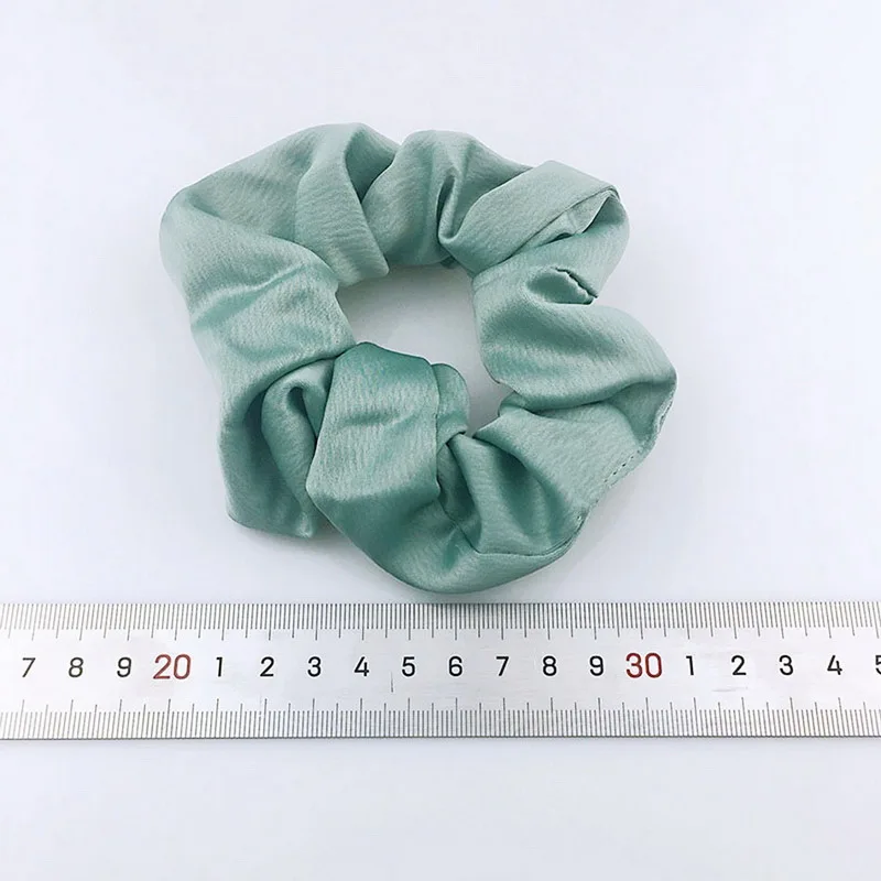 3.9 inch Women Boutique Satin Silk Scrunchies Girls Elastic Silk Hair Band Sweet Crunchy Hair Ties Gum Ponytail Holder Headdress