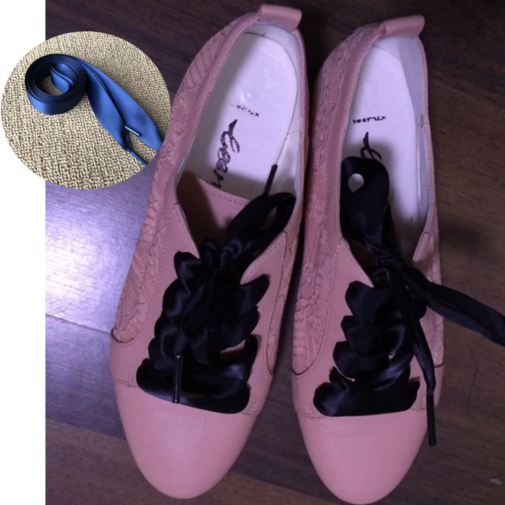 1 Pair High Quality Silk Fabric Shoelace Candy Color Flat Satin Silk Ribbon Shoelaces 2*120 cm Sneaker Sport Shoes Lace Strings