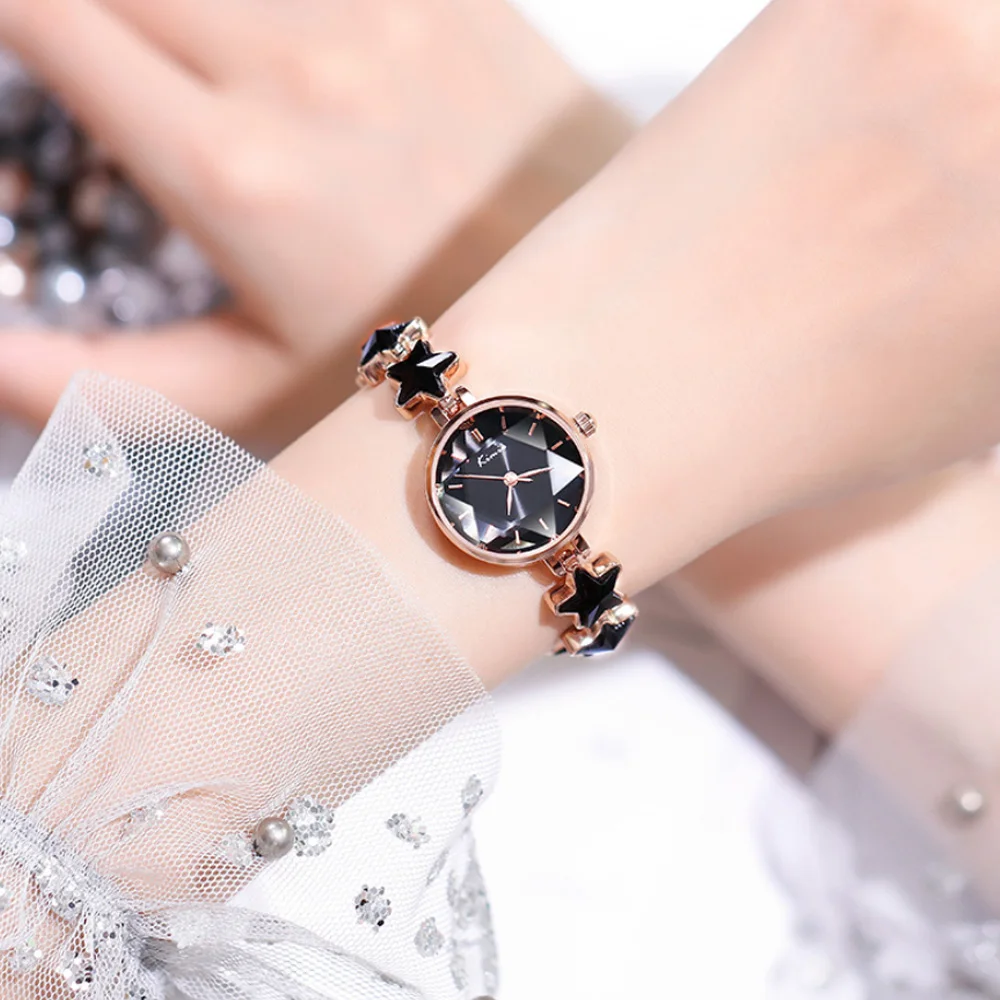 Korean Version of Simple Thin Strap Harajuku Fashion Quartz Women\'s Watch Cut Crystal Waterproof Ladies Wrist Watch Montre Femme