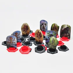 Gloomhaven standee bases pacote de 30 3d impresso hex monstro suporte com saúde rastreador e status token slots