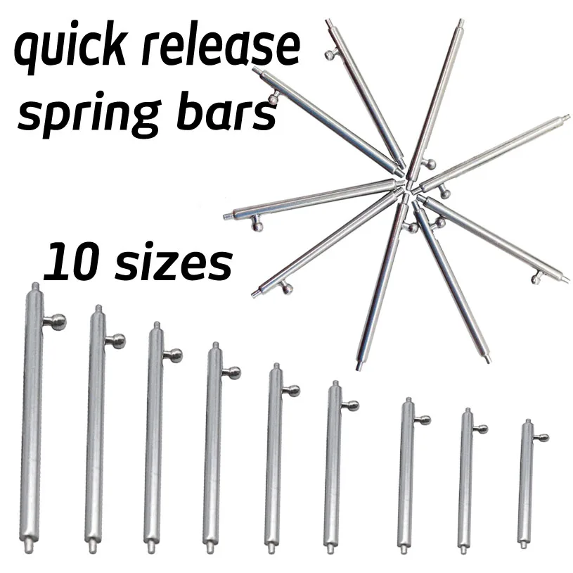 Quick Release Bars Stainless Steel Watch Strap Spring Pins Watch Repair Tool Band Connect Pin 14 15 16 17 18 19 20 21 22mm 24mm