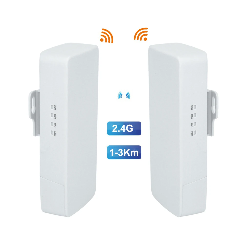 HUASIFEI Wifi Router Bridge 2pcs Point To Point 1KM Long Range Wireless Poe Access Point 300mbps Outdoor CPE Wifi Bridge