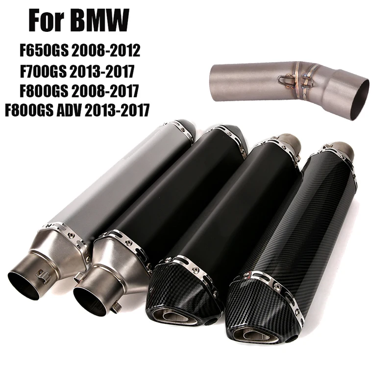 

For BMW F650GS F700GS F800GS F800GS ADV Exhaust System Muffler Tips 51mm Slip On Escape Connecting Tube Mid Link Pipe Motorcycle