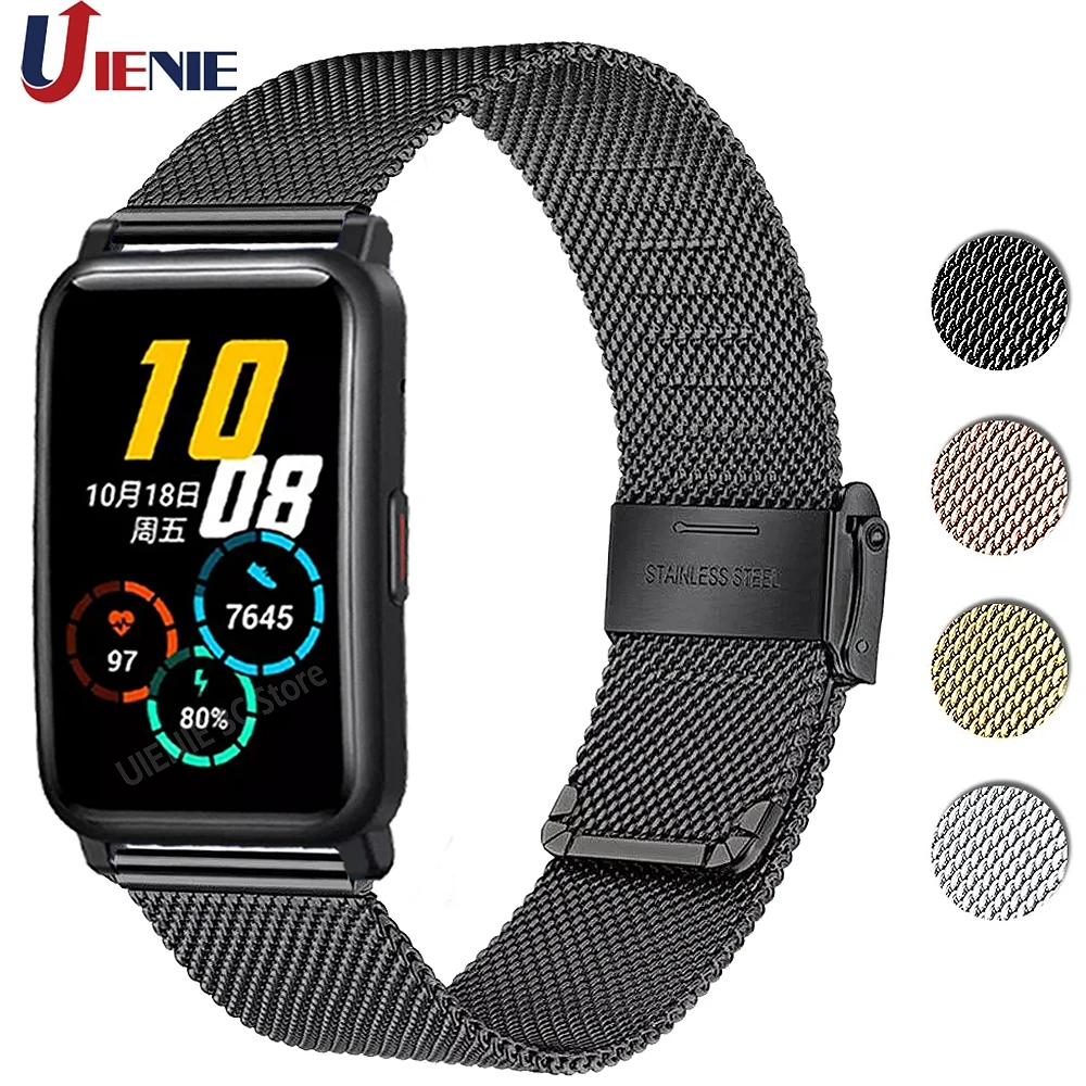 Milanese Strap Watchband for Huawei HONOR Watch ES/Haylou LS02 Smartwatch Wrist Band Metal Mesh Belt Bracelet Replacement Correa