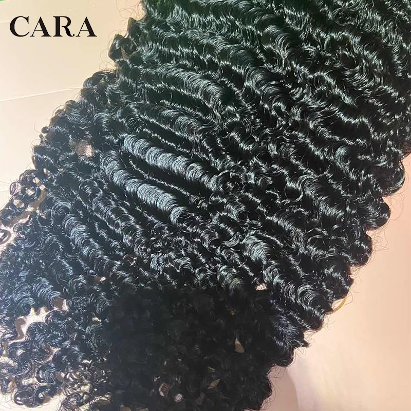 Afro Kinky Curly Human Hair Bundles With Closure Virgin Hair 2 Bundles Hair Extensions Brazilian Hair Weave  Cara 3B 3C Weft