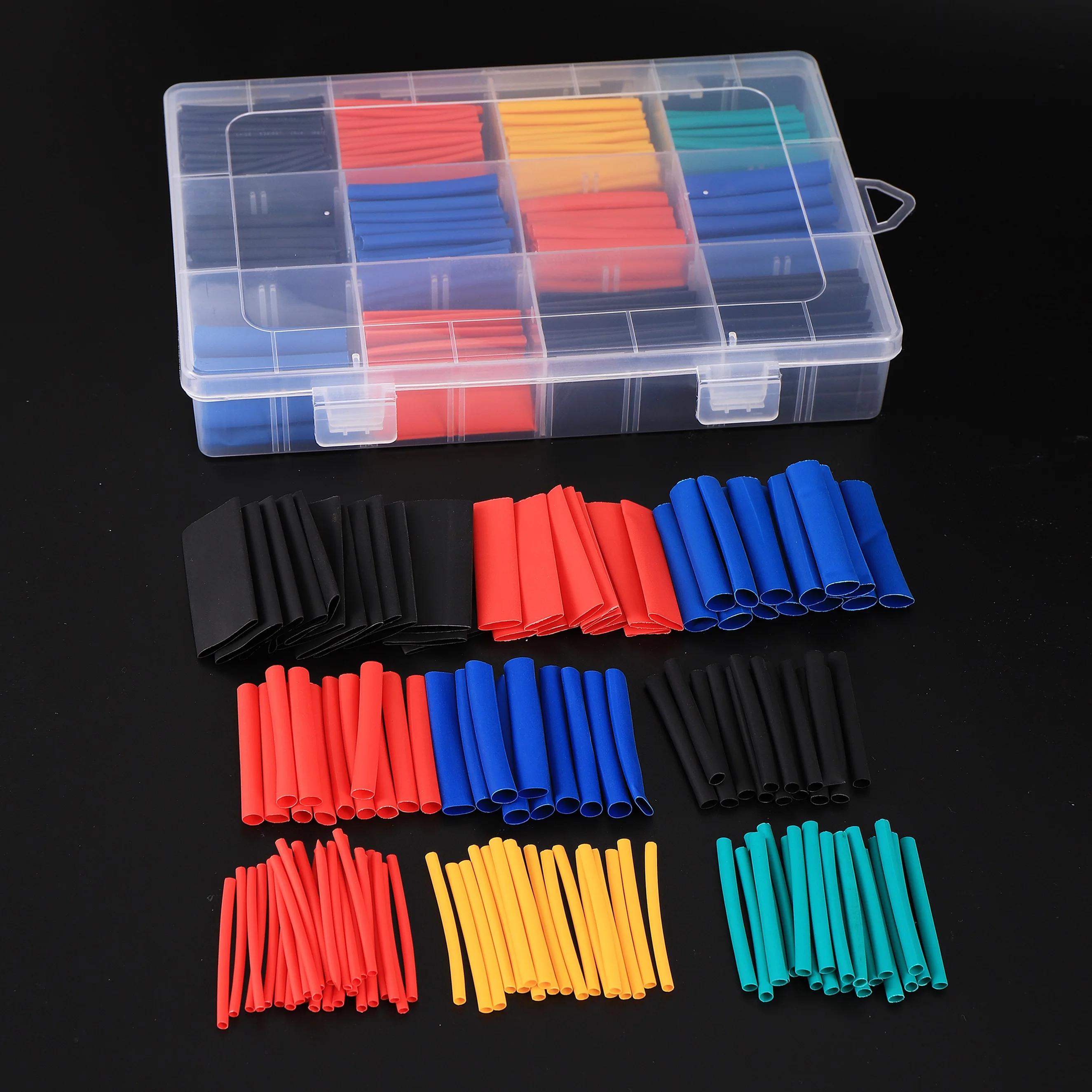 750pcs Thermoresistant tube heat shrink tubing Insulation sleeving polyolefin 2:1 shrink wrapping assorted box kit