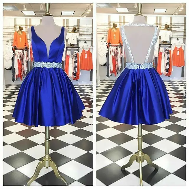 Graduation dress blue royal short-AliExpress